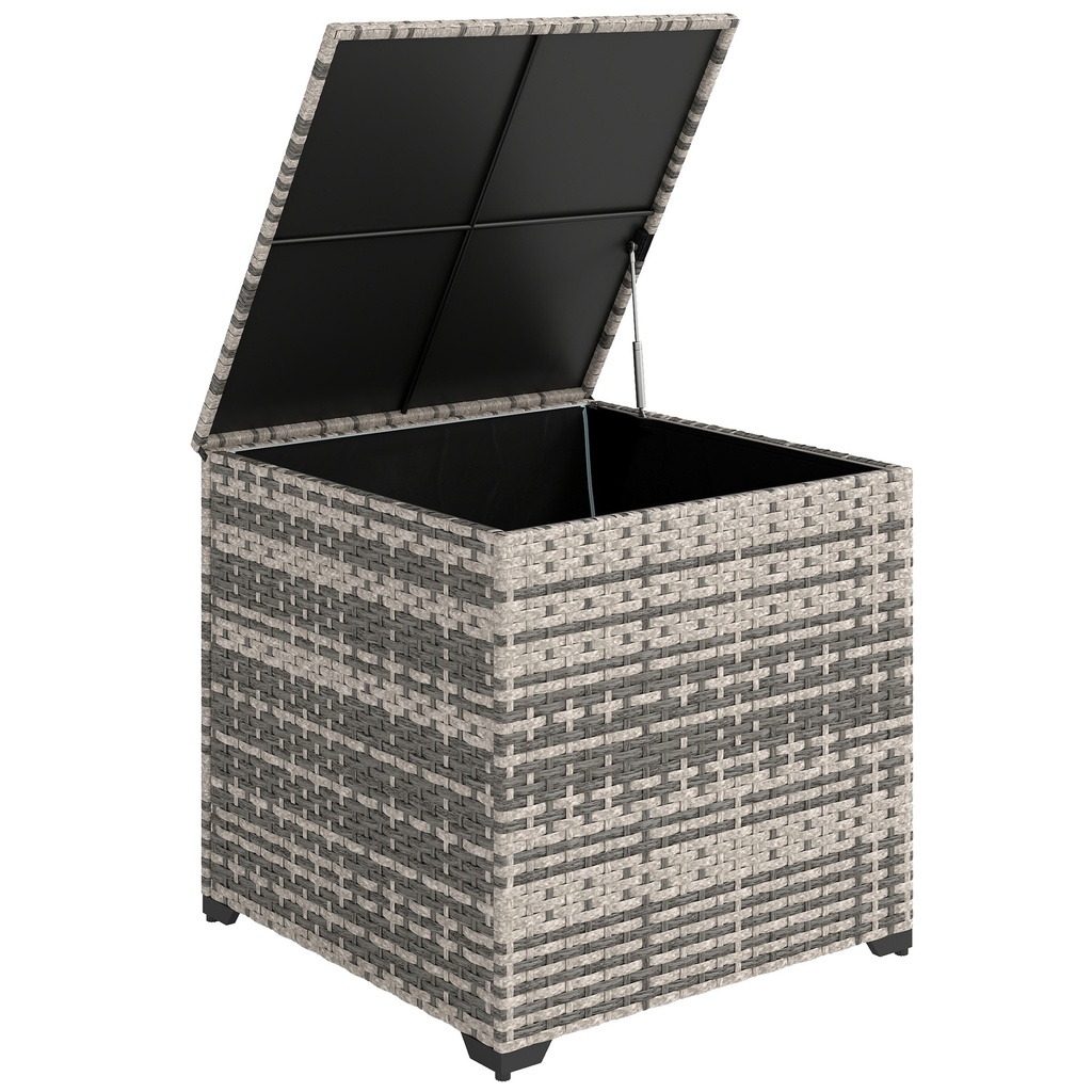 Outsunny 253L Rattan Garden Storage Box, Mixed Grey (Product Only - No assembly)