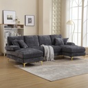 U-Shaped Chenille Sofa 272 x 136 x 88cm