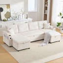 4 Seater Corduroy Sofa 272 x 136 x 86cm