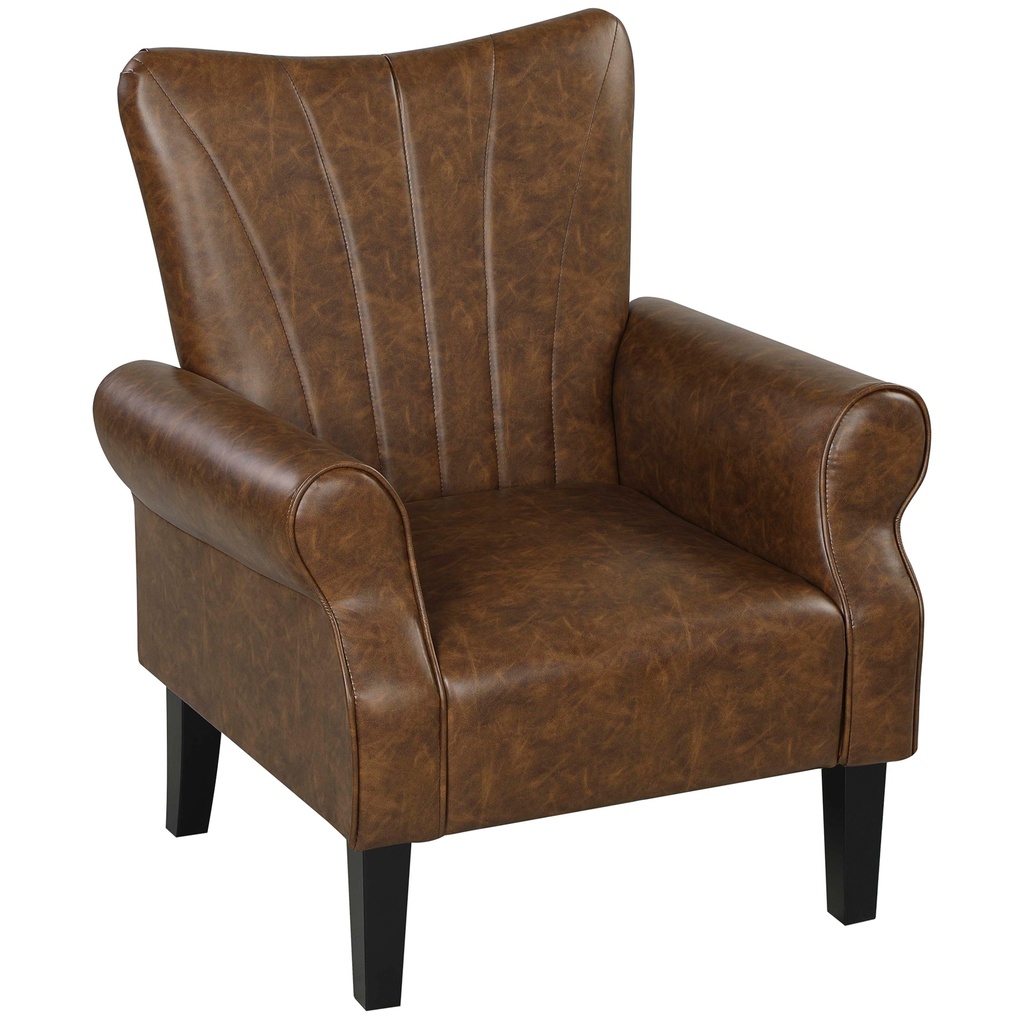 [AOSOM-839-877V71BN] Faux Leather Armchair 80 x 73 x 94cm, Brown