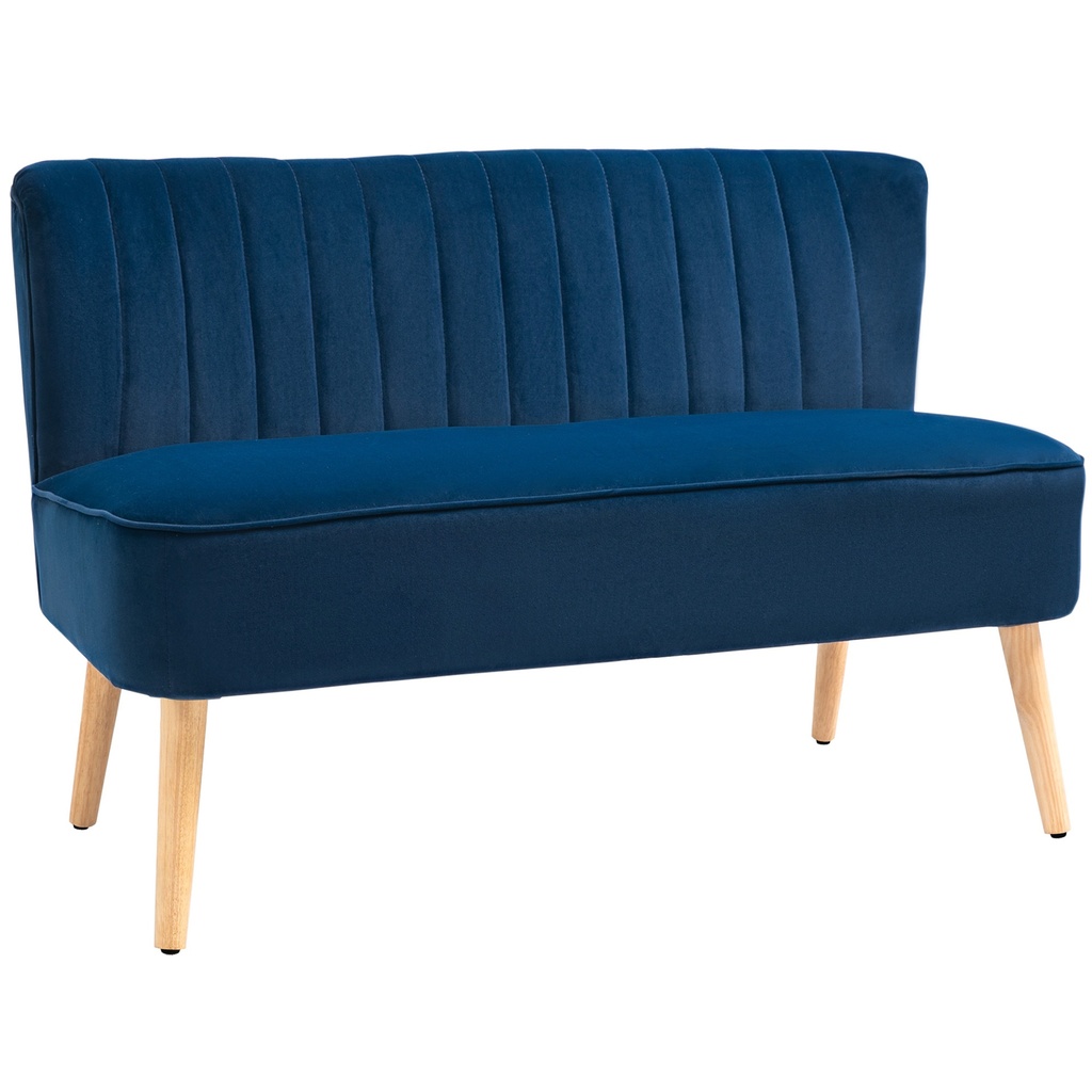 [AOSOM-833-524V78DB] Velvet Sofa 117 x 56.5 x 77cm