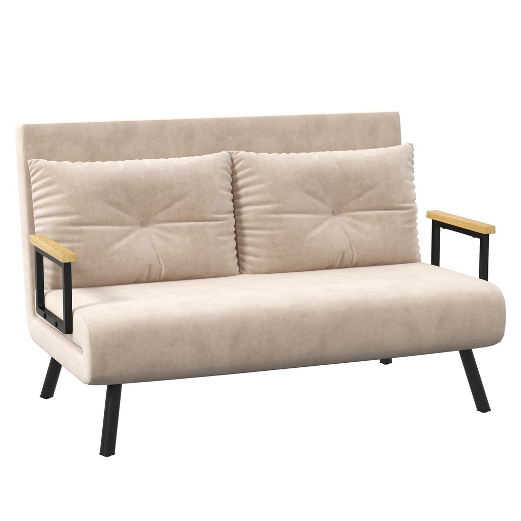 [AOSOM-839-835V70BG] Velvet Sofa Bed 102 x 73 x 81cm