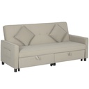 3 Seater Velvet Sofa Bed 196 x 90 x 89cm
