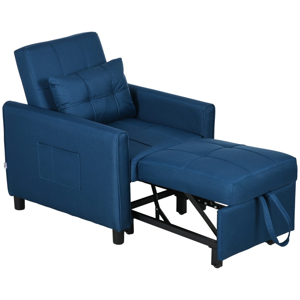 [AOSOM-839-670V71BK] Linen Armchair 69 x 82 x 85cm