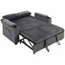 2 Seater Corduroy Sofa Bed 132 x 88 x 88cm