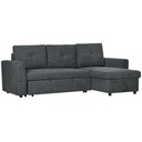3 Seater Linen Sofa Bed 85 x 232 x 141cm