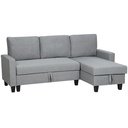 Linen Sofa Bed 197 x 129 x 85cm