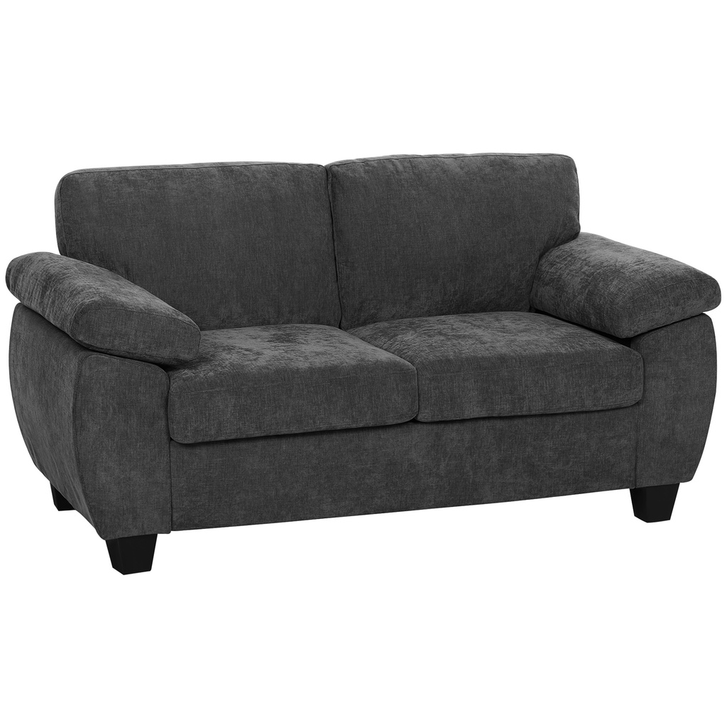[AOSOM-83B-785V70CG] 2 Seater Chenille Sofa 156 x 77 x 81cm, Dark Grey