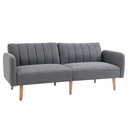 3 Seater Linen Sofa Bed 173 x 75 x 73cm, Grey