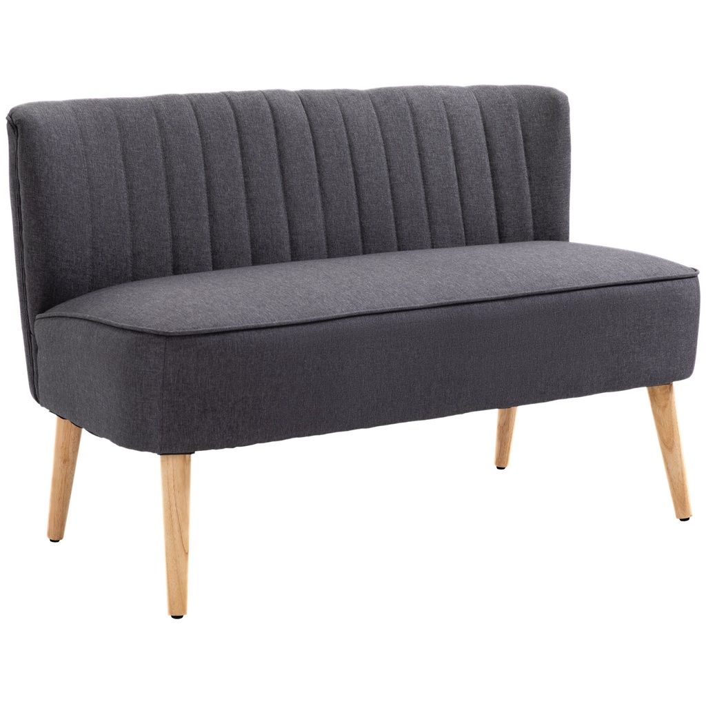 [AOSOM-833-524V75CG] 2 Seater Linen Sofa 117 x 56.5 x 77cm