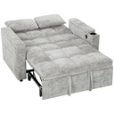 2 Seater Velvet Sofa Bed 137 x 91 x 95cm, Grey