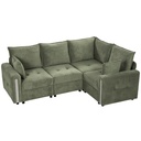 Corner 3 Seater Velvet Sofa 228 x 164 x 88cm