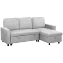 Linen Sofa Bed 200 x 126.5 x 85cm