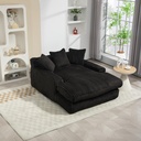 Corduroy Sofa Bed 155 x 125 x 63cm