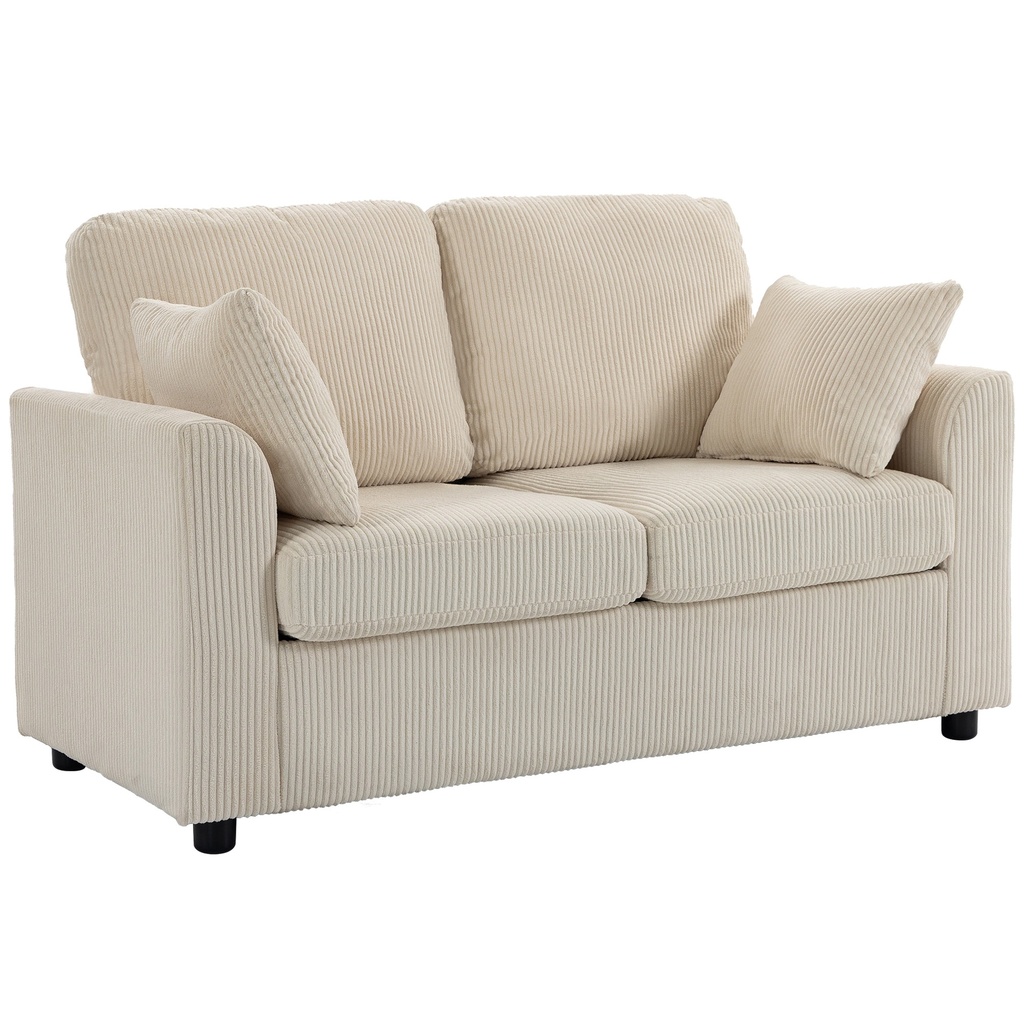 [AOSOM-83B-905V70BG] 2 Seater Corduroy Sofa 144 x 76 x 89cm
