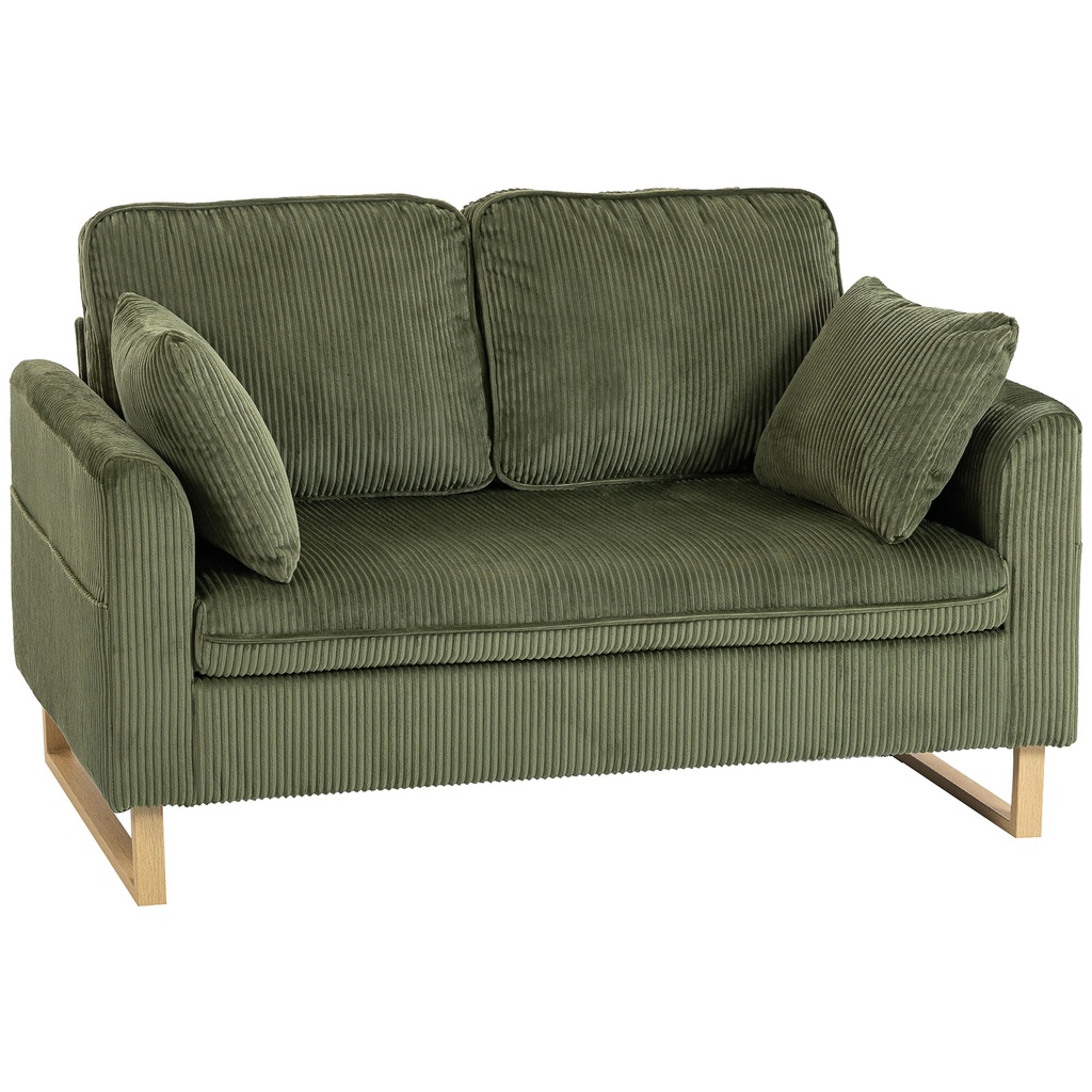 [AOSOM-83B-781V70CG] 2 Seater Corduroy Sofa 139.5 x 75 x 88cm