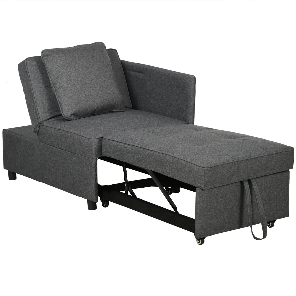 [AOSOM-839-859V70BU] Linen Sofa Bed 67 x 98 x 71cm