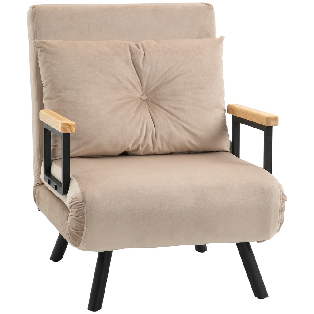 [AOSOM-839-834V70BG] Velvet Armchair 63 x 73 x 81cm