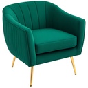 Velvet Armchair 71 x 72 x 73cm, Green