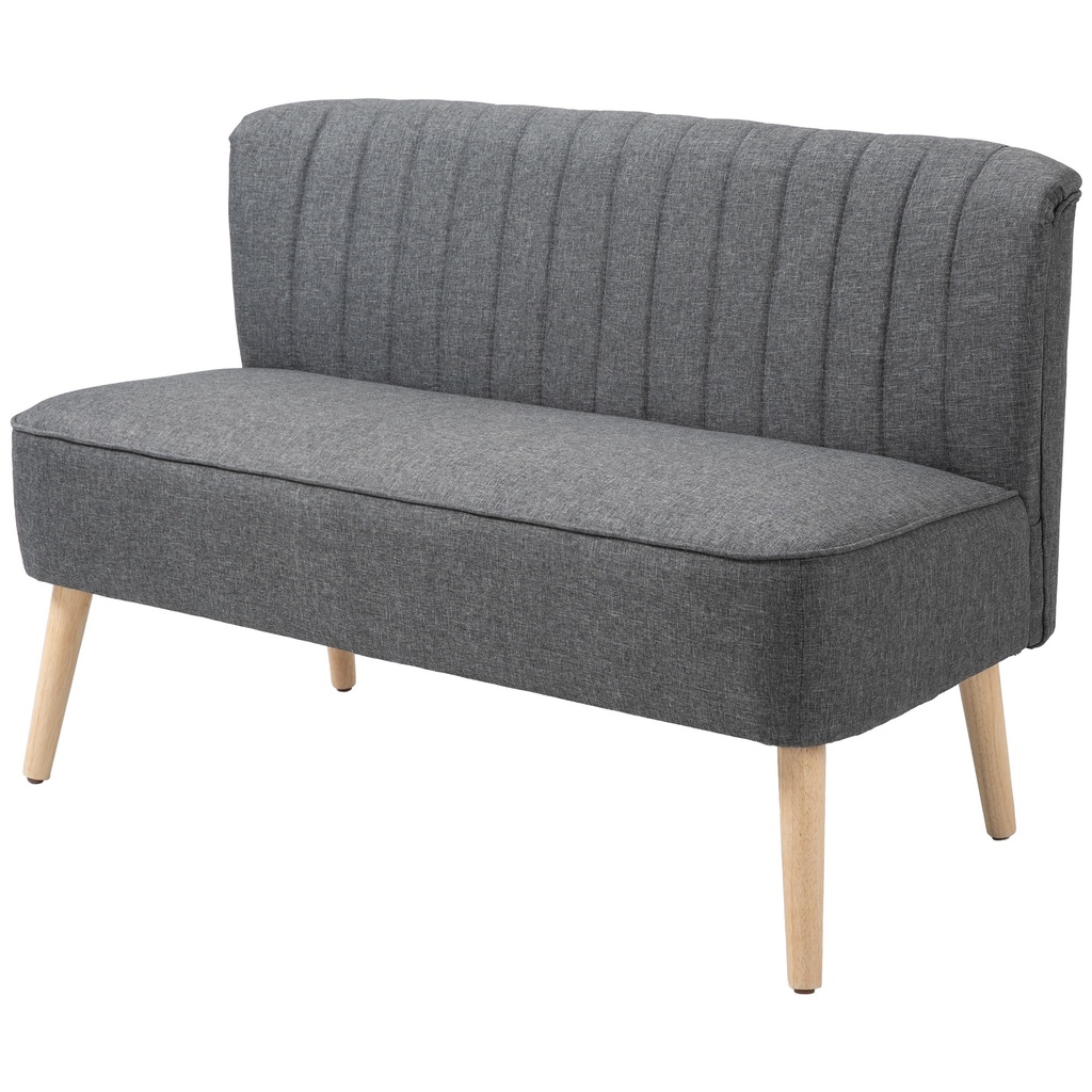[AOSOM-833-524V77CG] 2 Seater Linen Sofa 117 x 56.5 x 77cm, Dark Grey