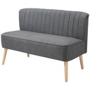 2 Seater Linen Sofa 117 x 56.5 x 77cm, Dark Grey