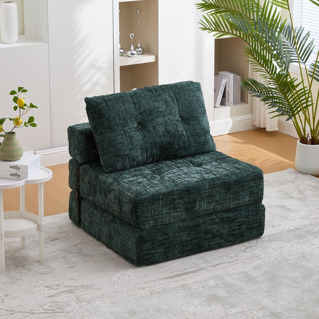 [AOSOM-F-GOM-W2678P478600] Chenille Sofa Bed 180 x 79 x 57cm