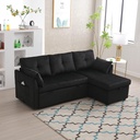 Corner Corduroy Sofa Bed 206 x 130 x 88cm