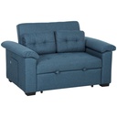 2 Seater Linen Sofa Bed 140 x 87.5 x 86cm, Blue
