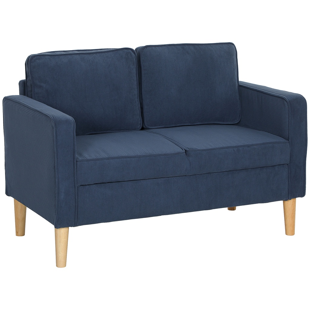 [AOSOM-83B-130V71BU] Corduroy Sofa 117 x 63 x 79cm