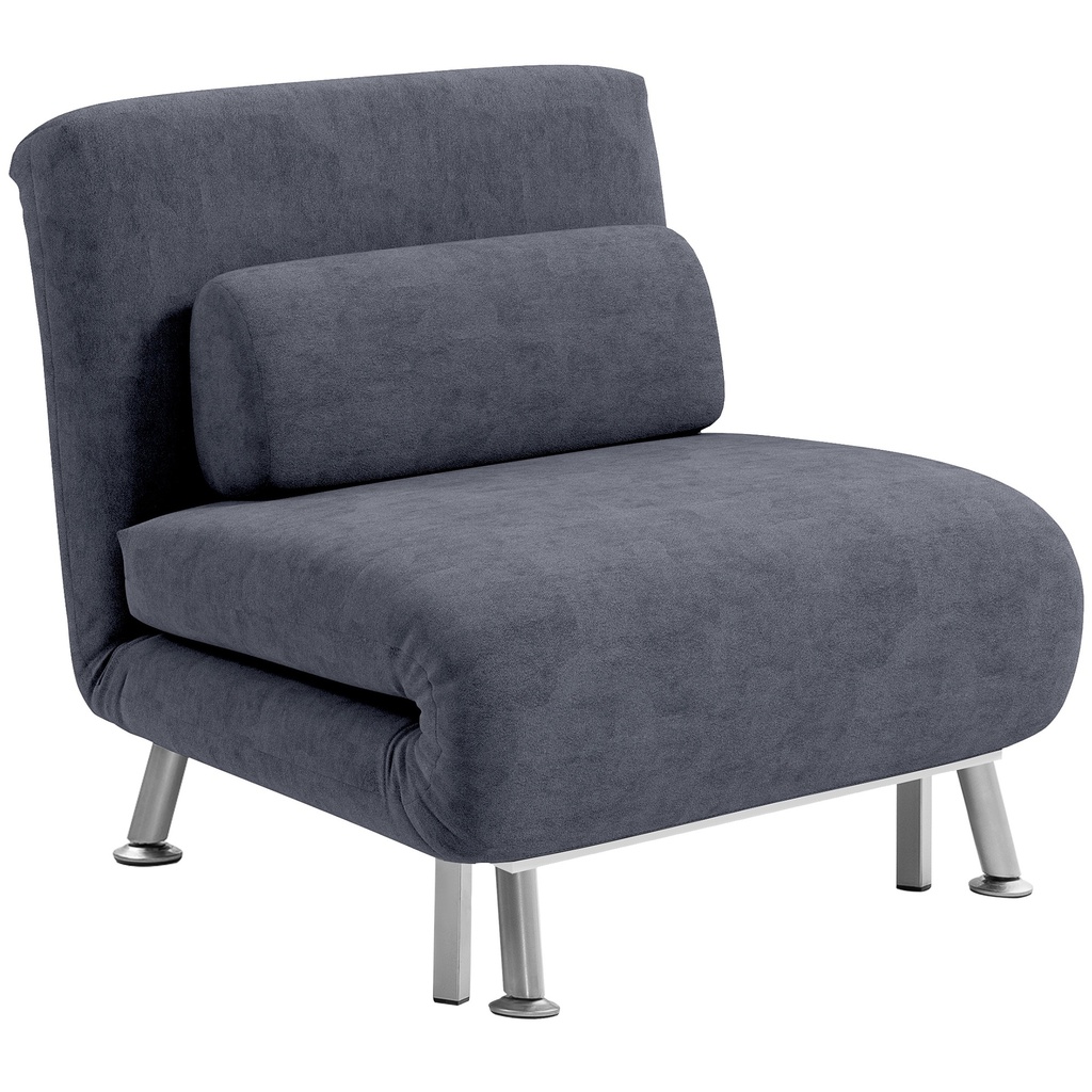 [AOSOM-833-066V72BU] Velvet Sofa Bed 75 x 70 x 75cm