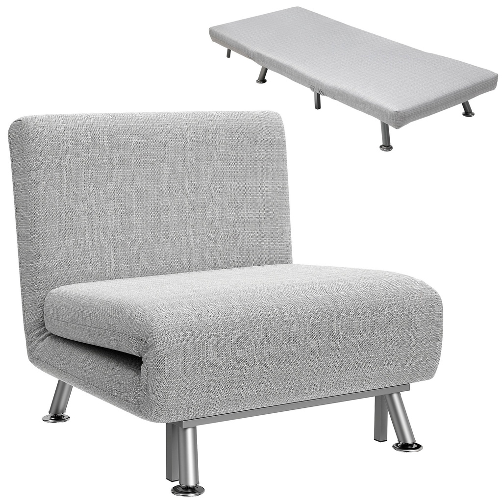 [AOSOM-833-066V70BK] Linen Sofa Bed 75 x 70 x 75cm