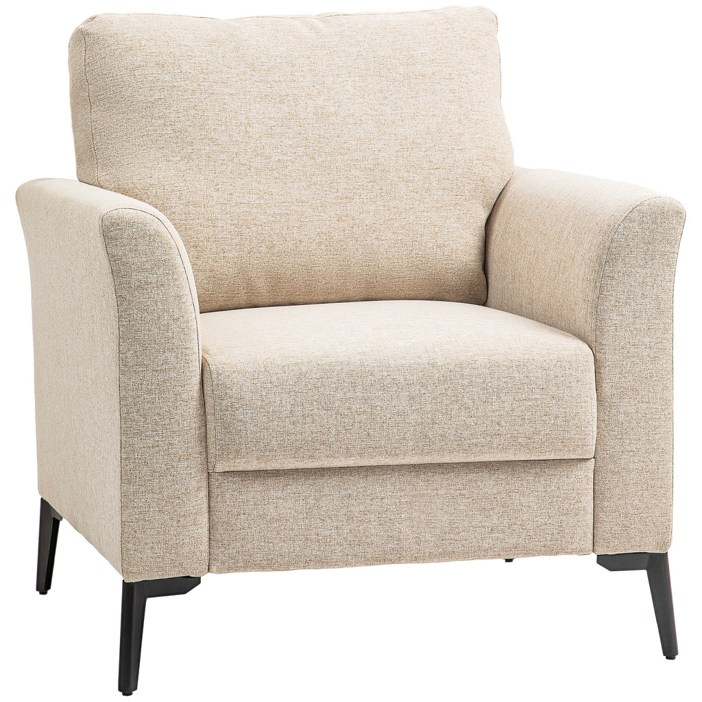 [AOSOM-83B-065V70BG] Linen Armchair 82 x 82 x 89cm, Beige