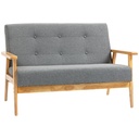2 Seater Linen Sofa 115 x 66.5 x 73cm, Dark Grey