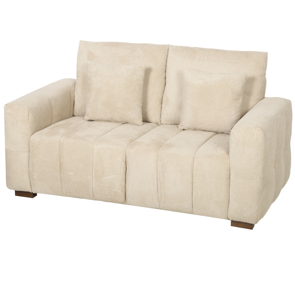 [AOSOM-83F-016V71CW] 2 Seater Velvet Sofa 160 x 86 x 84cm, Cream White