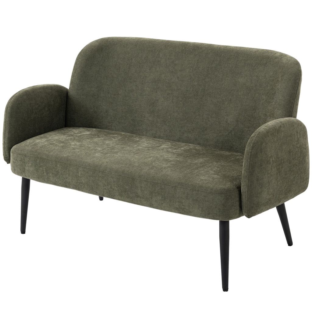 [AOSOM-83F-109V70GN] 2 Seater Velvet Sofa 132 x 70 x 82cm, Green, Black