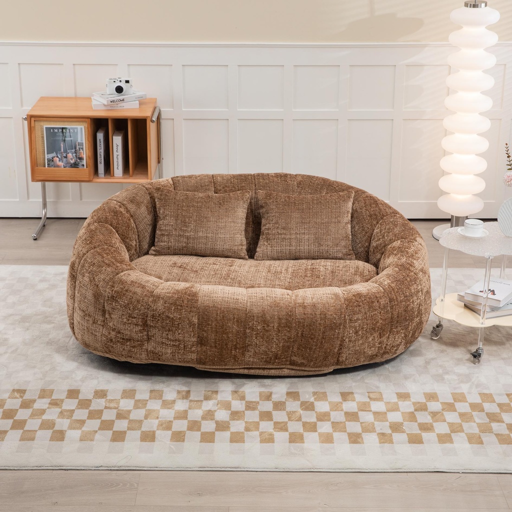 [AOSOM-F-GOM-W2678P489520] Corner 2 Seater Chenille Sofa 145 x 95 x 63cm
