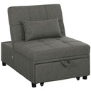 Linen Sofa Bed 104 x 72 x 81cm, Charcoal Grey