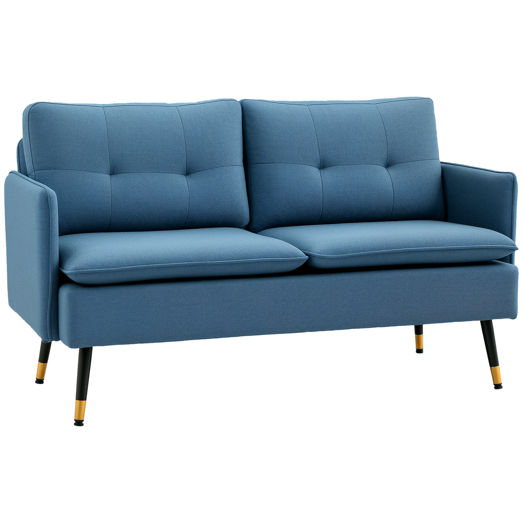 [AOSOM-839-622V70DB] Linen Sofa 139 x 70 x 83cm, Dark Blue
