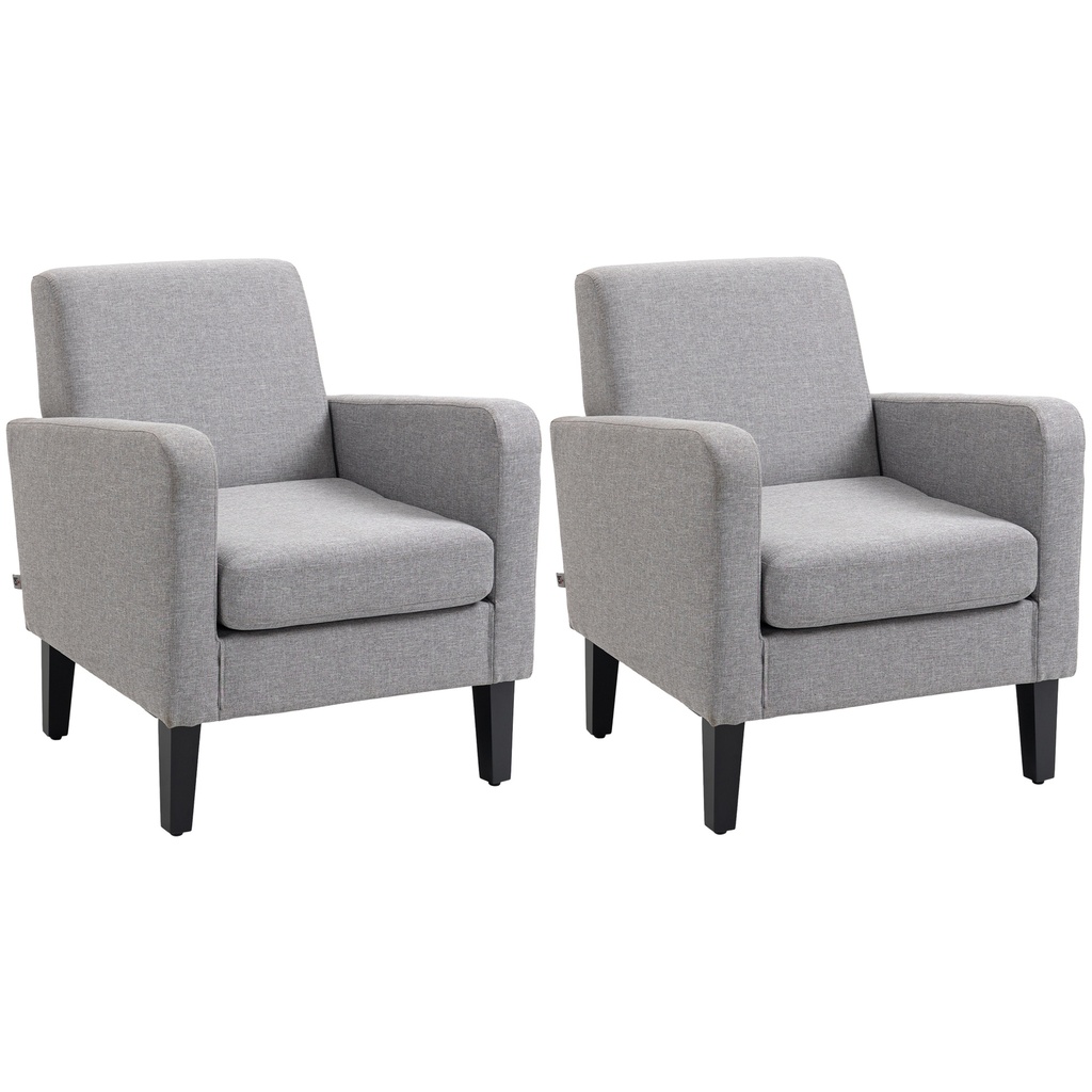 [AOSOM-839-P048] Linen Sofa 66 x 72 x 74cm, Light Grey