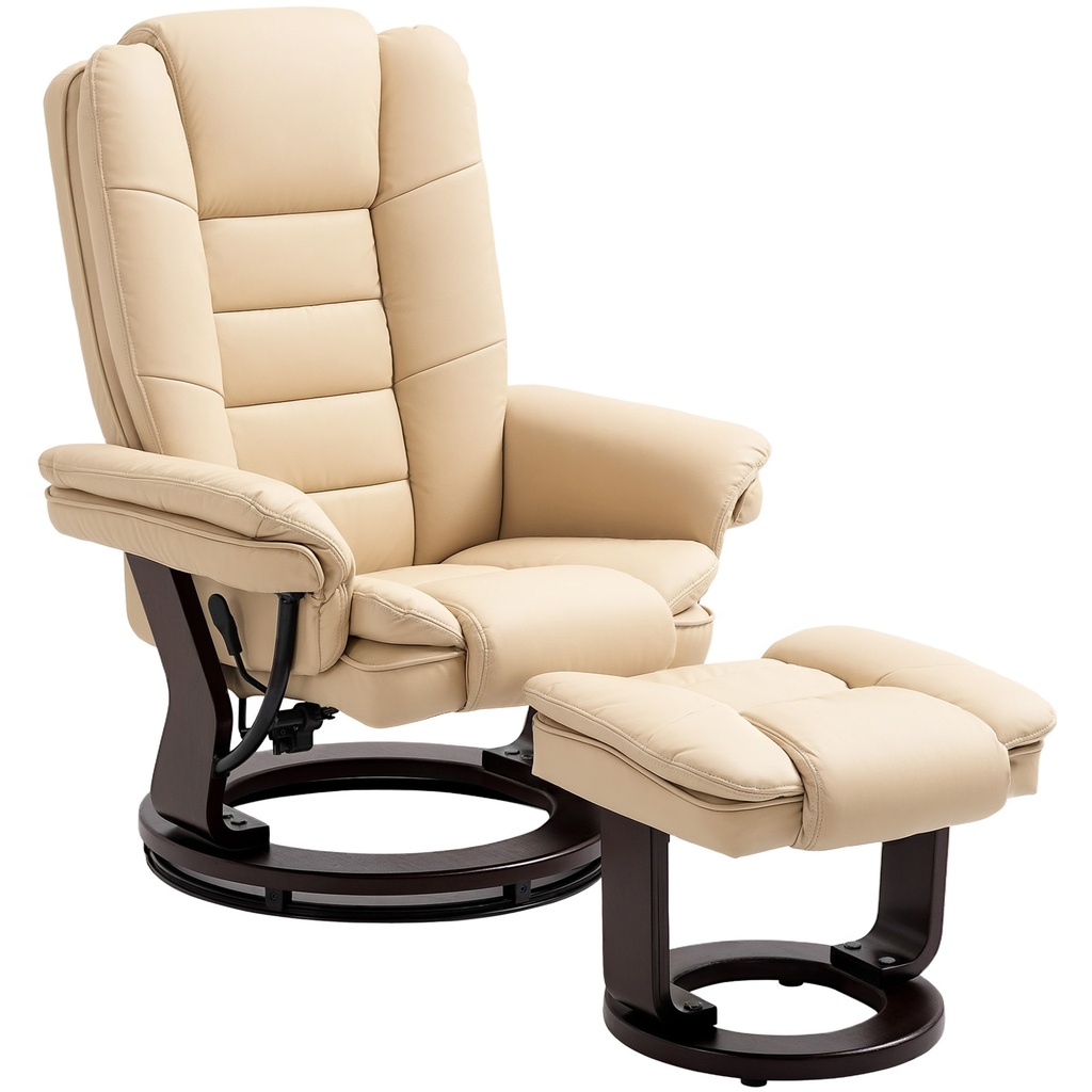 [AOSOM-839-165V71BG] Manual Faux Leather Recliner Armchair 85 x 82 x 106cm