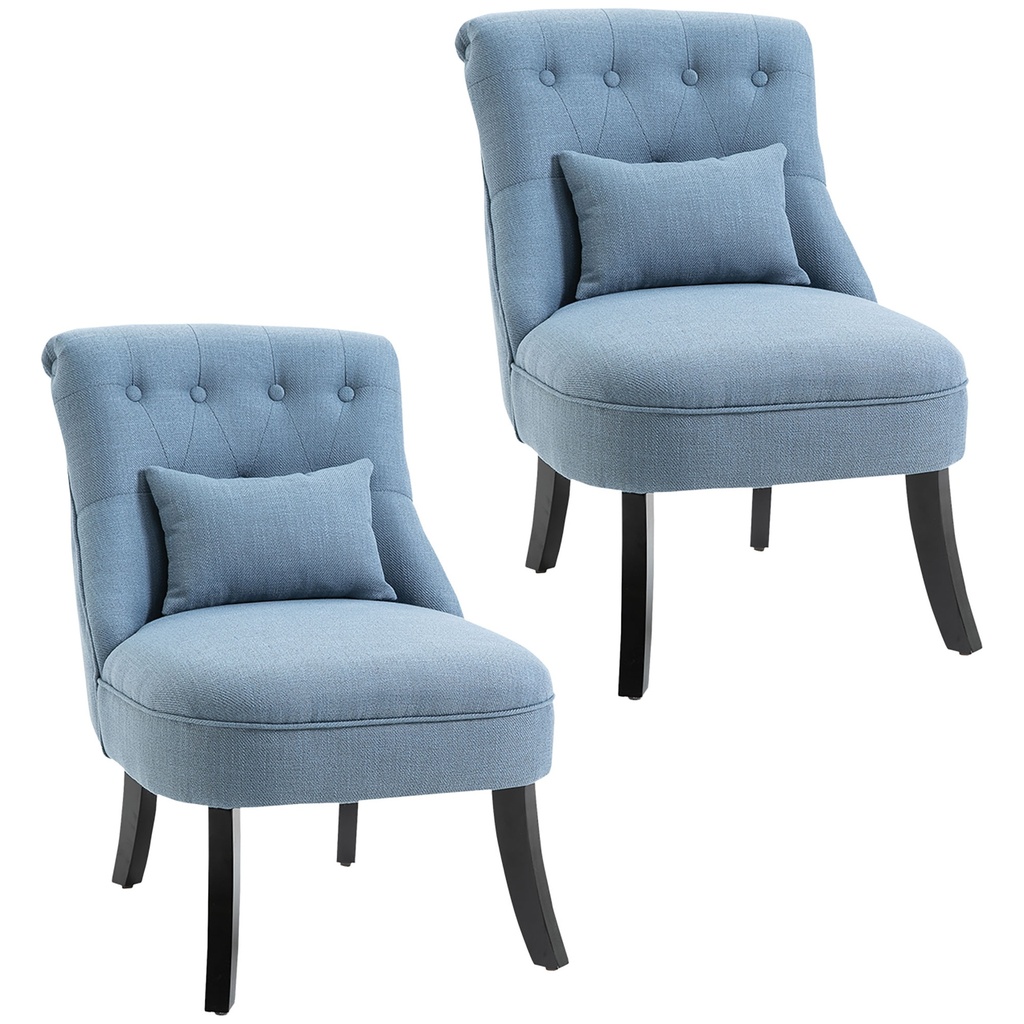 [AOSOM-833-P054] Linen Sofa 52.5 x 69 x 82cm, Blue