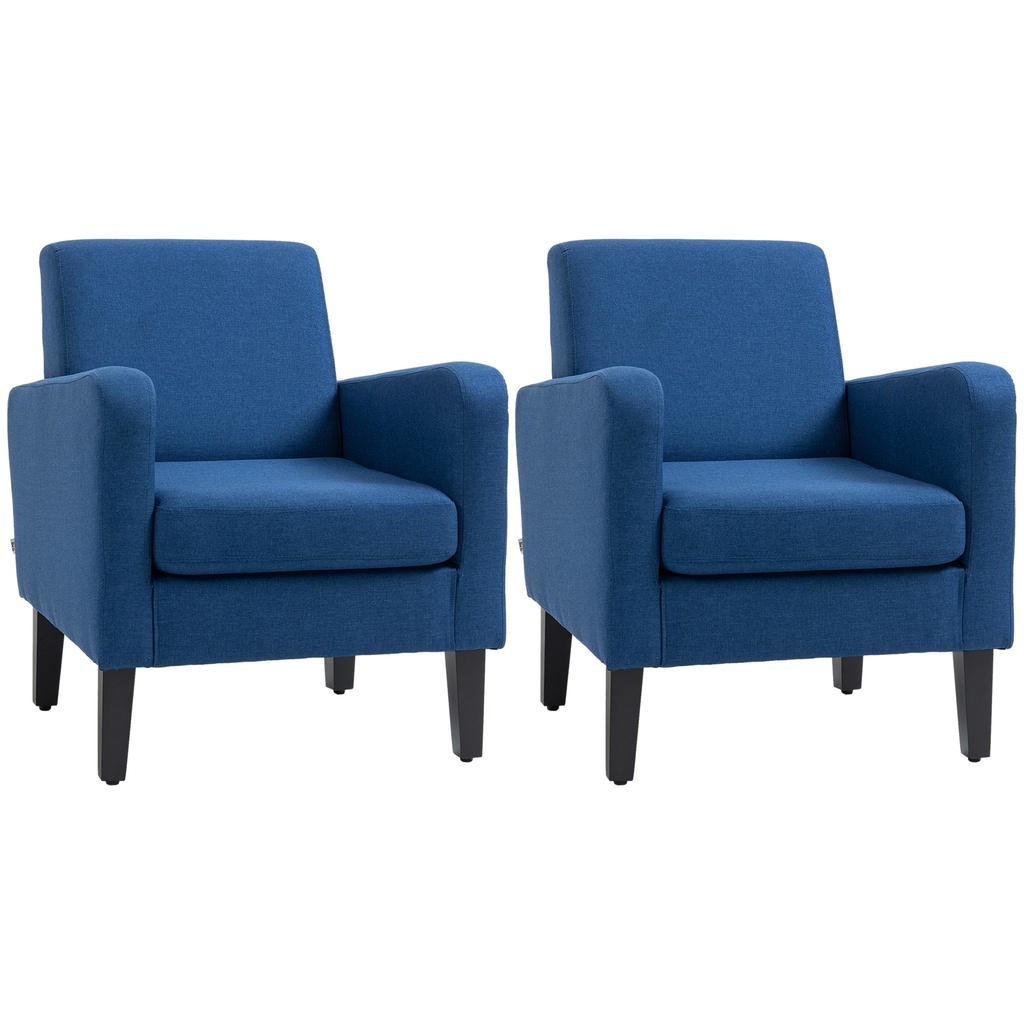[AOSOM-839-P047] Linen Sofa 66 x 72 x 74cm, Blue
