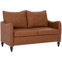 Faux Leather Sofa 135 x 74 x 85cm, Brown