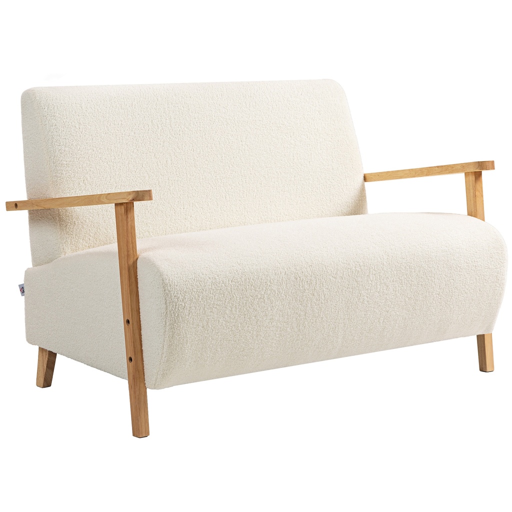 [AOSOM-83B-333V70CW] 2 Seater Sofa 118 x 76 x 78cm, Cream White