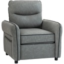 Faux Leather Armchair 80 x 85 x 90cm, Grey, Black