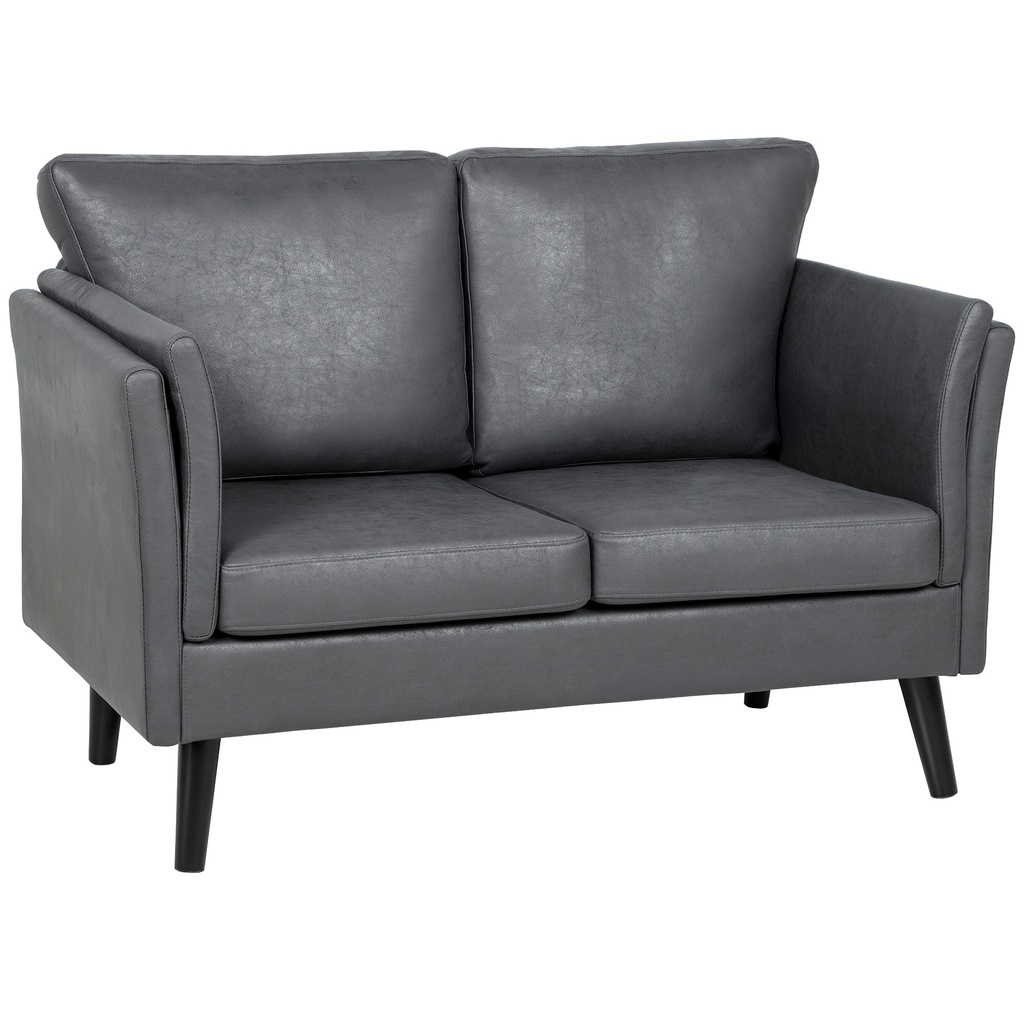 [AOSOM-83B-485V70GY] Leather Sofa 137 x 72 x 88cm, Grey