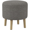 Round Linen Storage Ottoman 39 x 39 x 40cm, Light Grey