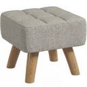 Square Linen Footstool 27 x 27 x 26cm