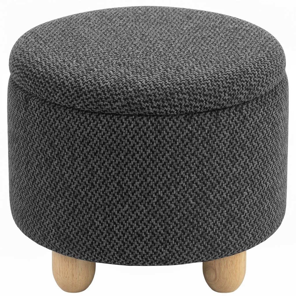 [AOSOM-838-633V70CG] Round Storage Ottoman 38.5 x 33.5cm