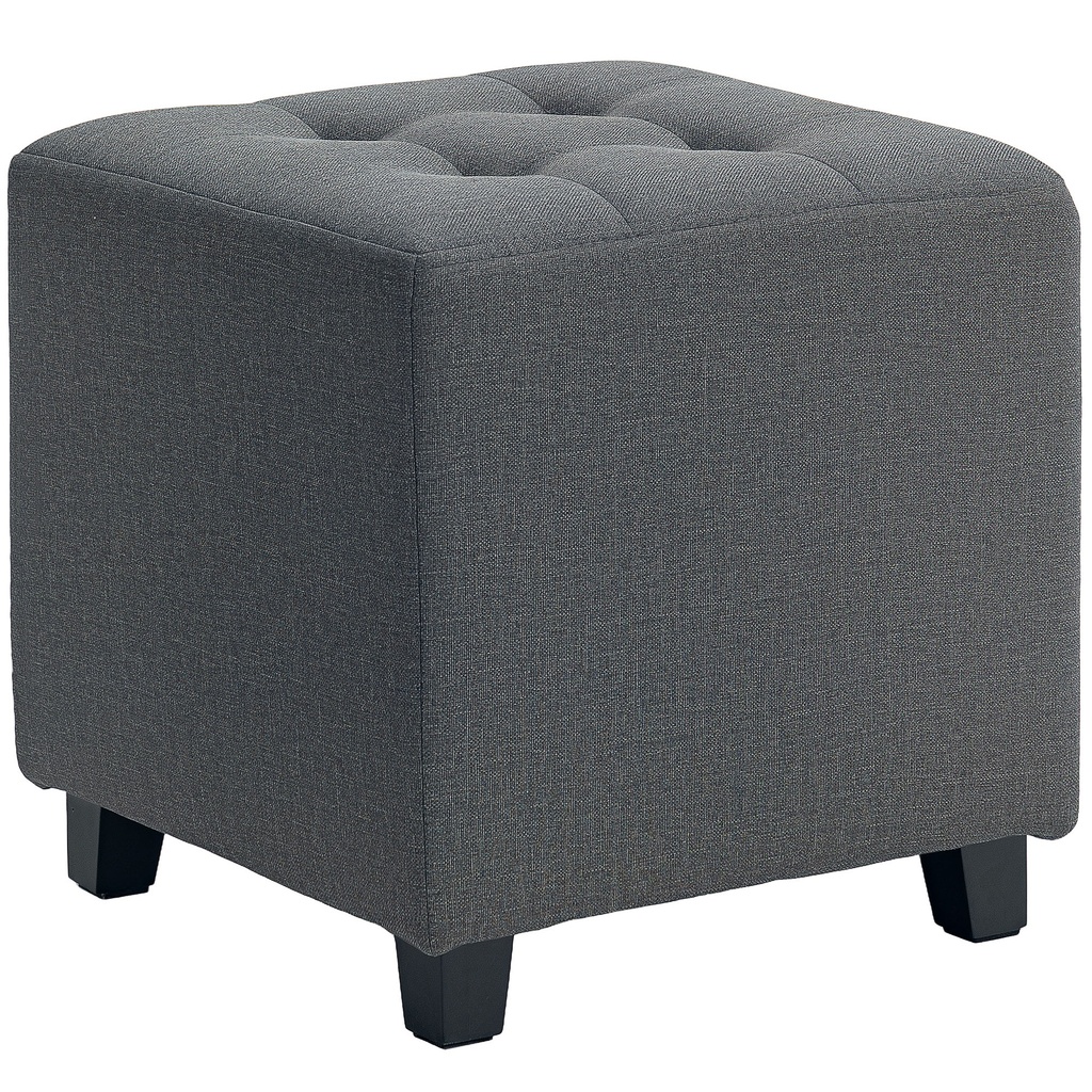 [AOSOM-838-517V70BG] Square Linen Footstool 35 x 35 x 35cm
